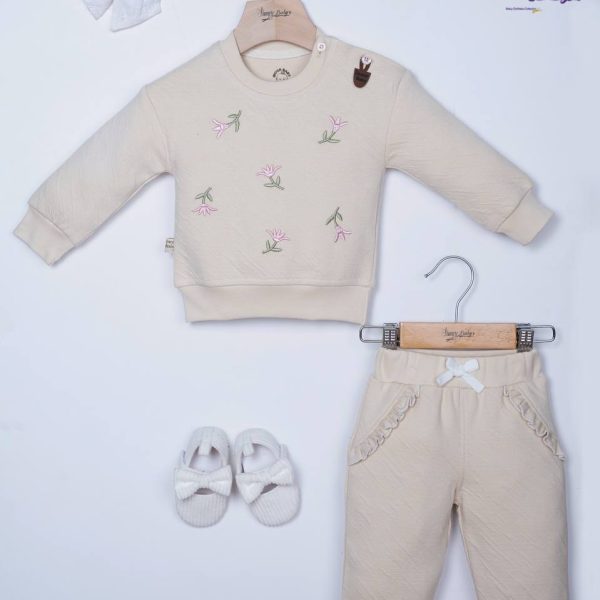 بلوز شلوار گلدوزی گل