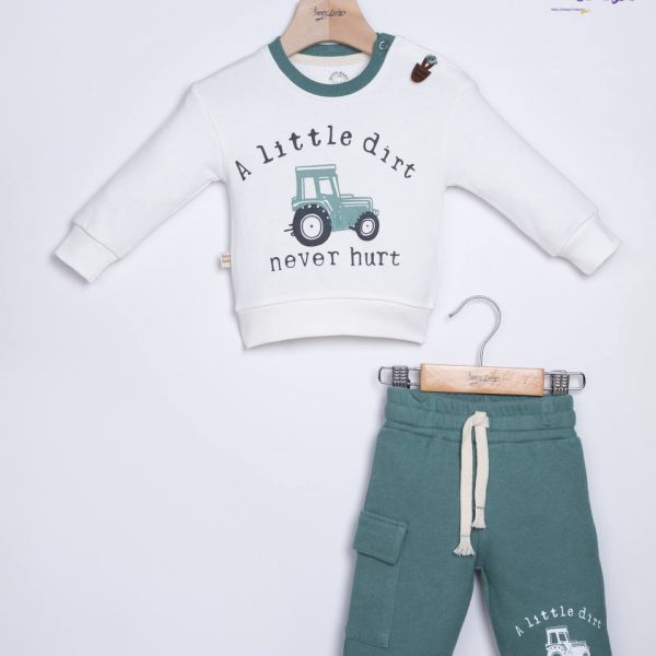 بلوز و شلوار پسرانه شیک با طرح تراکتور