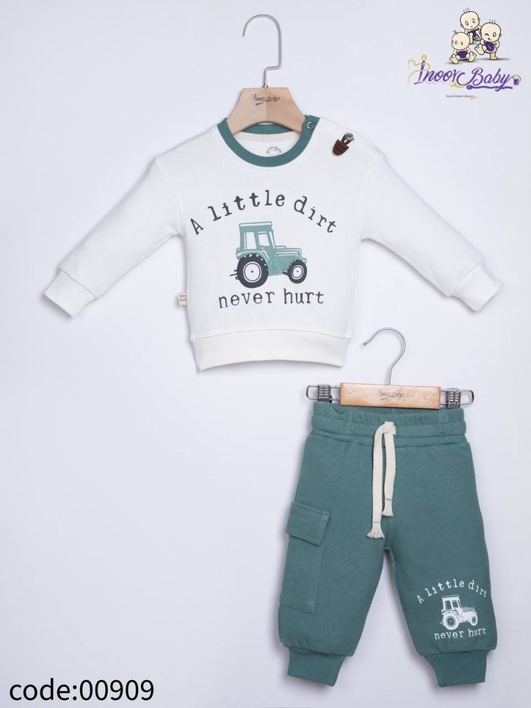 بلوز و شلوار پسرانه شیک با طرح تراکتور