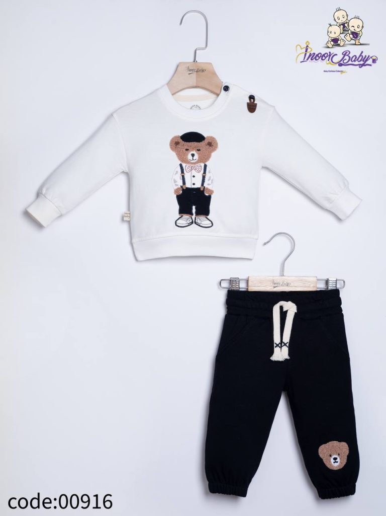 بلوز شلوار نوزادی پسرانه مدل تدی