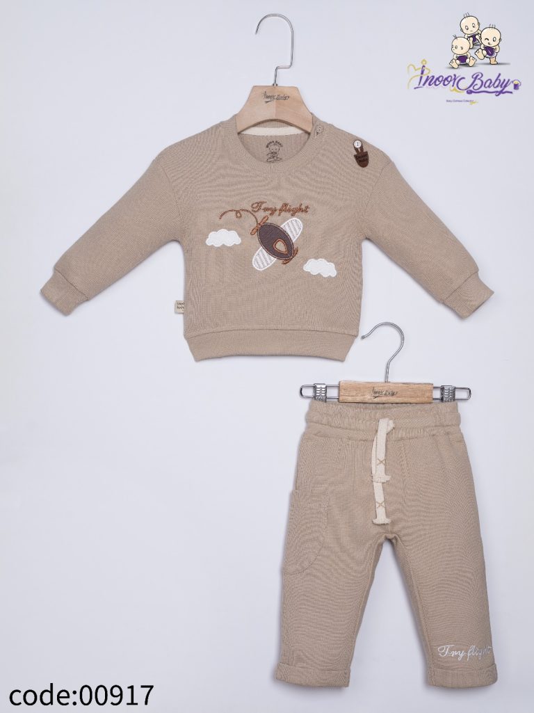 بلوز شلوار نوزادی طرح هواپیما