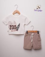 تیشرت شلوارک نوزادی طرح zoo