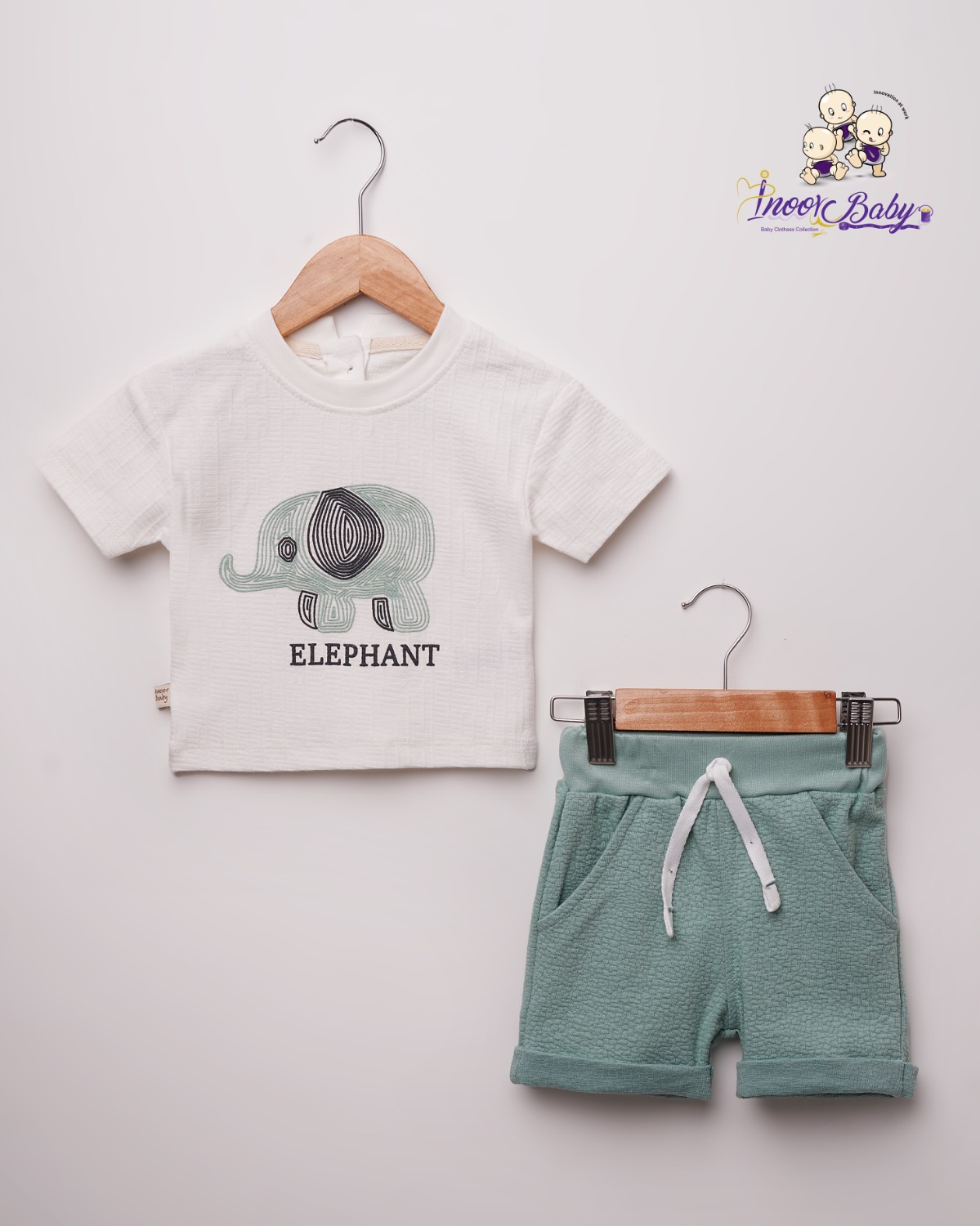 تیشرت شلوارک نوزادی مدل فیل