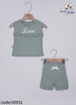 تاپ شلوارک نوزادی طرح LOVE